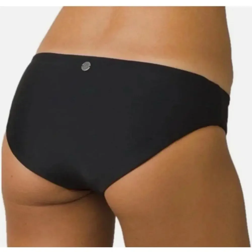 prana black summer wave swimsuit bikini bottoms women size medium